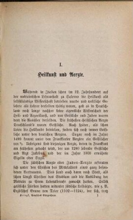 Deutsches Bürgerthum im Mittelalter : nach urkundlichen Forschungen und mit besonderer Beziehung auf Frankfurt a. M., 1
