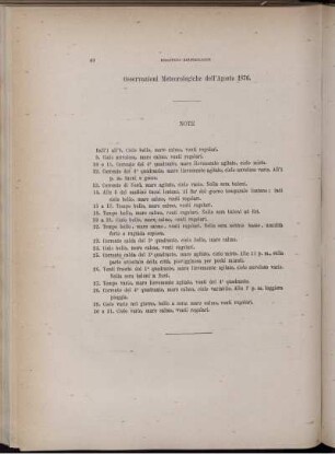 Osservazioni Meteorologiche dell' Agosto 1876.
