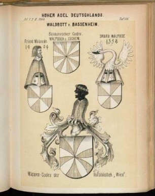 Taf. 116. Waldbott v. Bassenheim. Balduinischer Codex. Walpoden z. Cochem. - Fried: Walpode - Sivard Walpode - Wappen-Codex der Hofbibliothek "Wien".