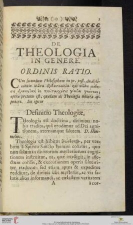 De Theologia in Genere