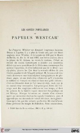Les contes populaires du papyrus Westcar