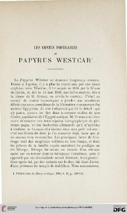 Les contes populaires du papyrus Westcar