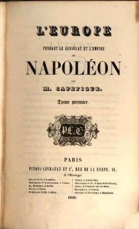 L' Europe pendant le Consulat et l'Empire de Napoléon, 1