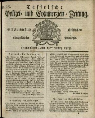Nr. 25, Sonnabend, den 28sten Maerz 1818