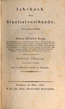 Jahrbuch der Staatsarzneikunde. 7. 1814