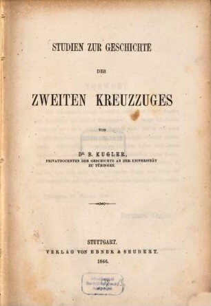 Studien zur Geschichte des zweiten Kreuzzuges