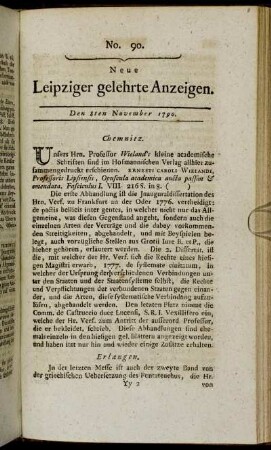 No. 90. Den 8ten November 1790.