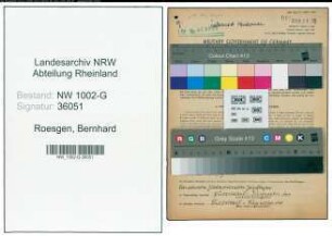 Entnazifizierung Bernhard Roesgen, geb. 31.08.1913 (Lagerist)