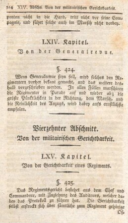 Vierzehnter Abschnitt. Von der militairischen Gerichtbarkeit.