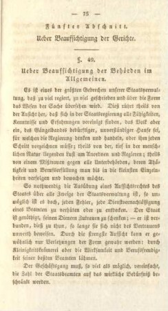 Fünfter Abschnitt. Ueber Beaufsichtigung der Gerichte