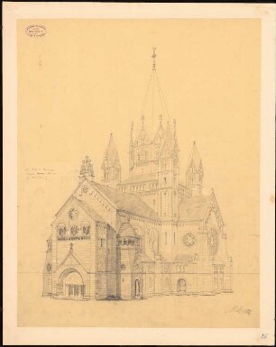 Evangelische Gnadenkirche (Augustakirche), Berlin-Mitte Ausführungsprojekt: Perspektivische Ansicht