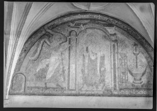 Kirche St. Vitus, romanische Malerei der Verkündigung Mariens