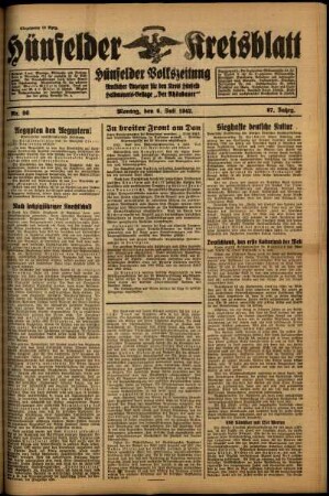 Ausgabe vom Montag, den 06. Juli 1942.