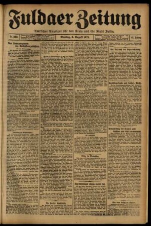 Ausgabe vom Montag, den 08. August 1921.