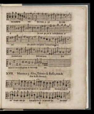 XVII. Herz lehre doch mich (Motetta a 3. Alto, Tenore & Basso, cum & sine Basso General)