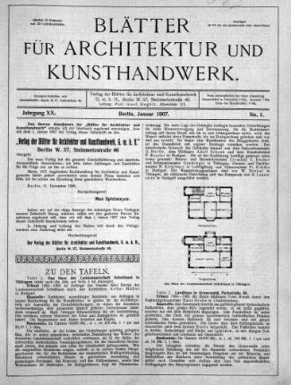 No. 1., Januar 1907