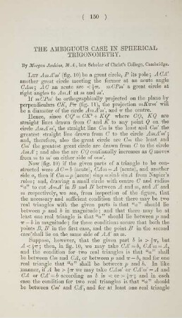 The ambiguous case in spherical trigonometry.