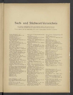 Sach- und Stichwort-Verzeichnis