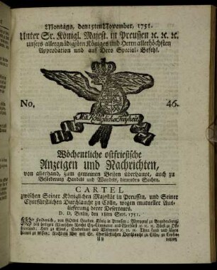 No. 46. Montags, den 15ten November, 1751.