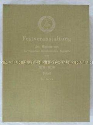 Fotodokumentation der Festveranstaltung des Ministerrates der DDR zum Tag des Bergmannes 1969 in Gera, in Etui