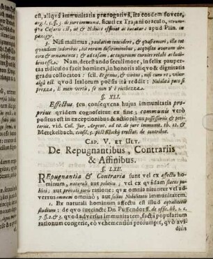 Cap V. Et Ult. De Repugnantibus, Contrariis & Affinibus.