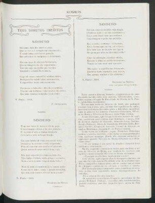 Tres sonetos inéditos