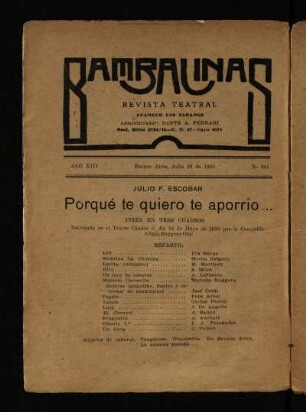 Porque te quiero te aporrio... : pieza en tres cuadros