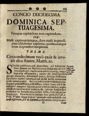Concio Duodecima. Dominica Septuagesima.