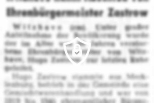 Witzhave nahm Abschied von Ehrenbürgermeister Zastrow