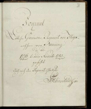Tagebuch des Regiments von Huyn