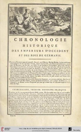 Chronologie historique des empereurs d’Occident et des des rois de Germanie