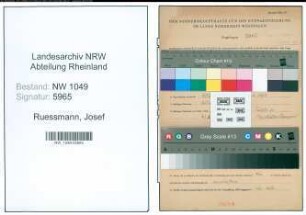 Entnazifizierung Josef Ruessmann , geb. 12.10.1902 (Lehrer)