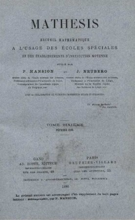TOME SIXIÉME. FÉVRIER 1886.