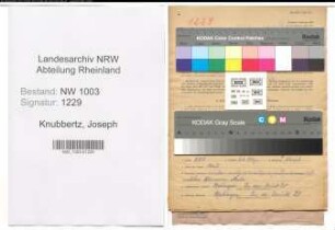 Entnazifizierung Joseph Knubbertz , geb. 26.05.1891 (Pfoertner)
