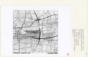 Diplomatenviertel, Berlin-Tiergarten (Diplomarbeit bei Werner Düttmann): Generalverkehrsplan, Flächennutzung, Lageplan 1:10000