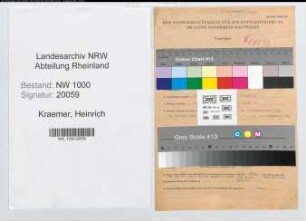 Entnazifizierung Heinrich Kraemer, geb. 21.01.1910 (Verw.Inspektor)