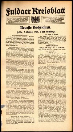 Zweite Ausgabe vom Freitag, den 02. Oktober 1914.