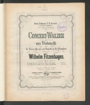 Conzert-Walzer für vier Violoncelli oder für Violoncello solo : mit Begleitung des Pianoforte ; Ausg. für 4 Violoncelli ; op. 31