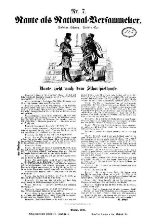 Nante als National=Versammelter. Siebente Sitzung. Nante zieht nach dem Schauspielhause.