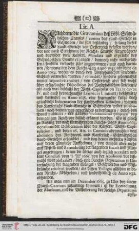 Nachdeme die Gravamnina des löbl. Schwäbischen Crayses[...]