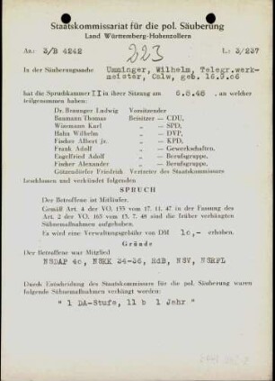 Umminger, Wilhelm