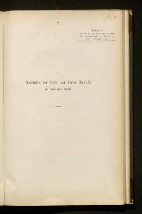 I. Analysen der Bille und deren Zuflüsse auf preußischem Gebiet