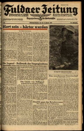 Ausgabe vom Samstag, den 30. Januar 1943.