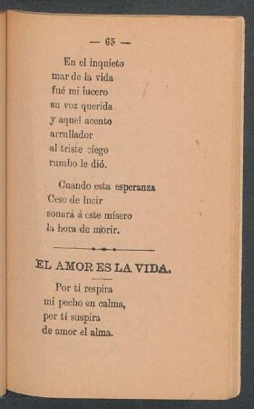 El amor es la vida.