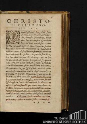Christophori Longolii Vita.