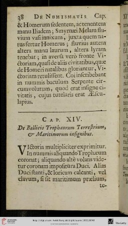 Cap. XIV: De Bellicis Trophaeorum Terrestrium, & Maritimorum insignibus