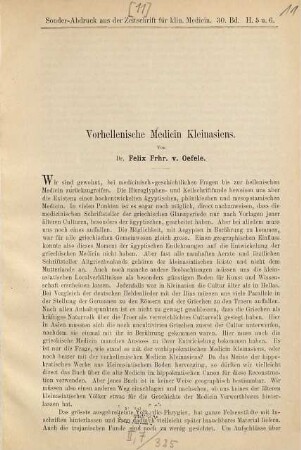 Vorhellenische Medicin Kleinasiens