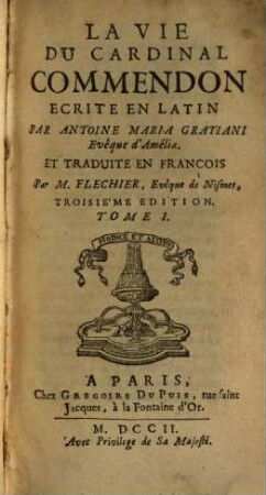 La Vie du Cardinal Commendon, 1