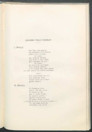 Cuando vela Pierrot : I - Serenata [y] II - Nocturno [y] III - Berceuse