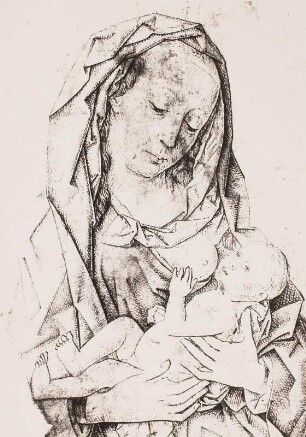 Madonna mit Kind an der Brust